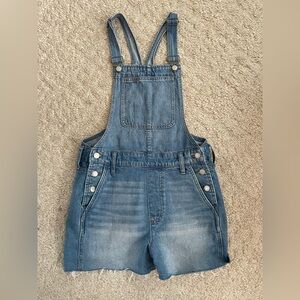 Women's Madewell Denim Overalls Shorts Size S Blue